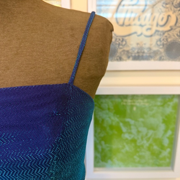 Y2K Blue Missoni Pattern Shimmer Maxi Dress - Picture 5 of 10